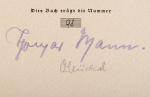 Thomas Mann / Otto Nückel  –  Der kleine Herr Friedemann [signiert]